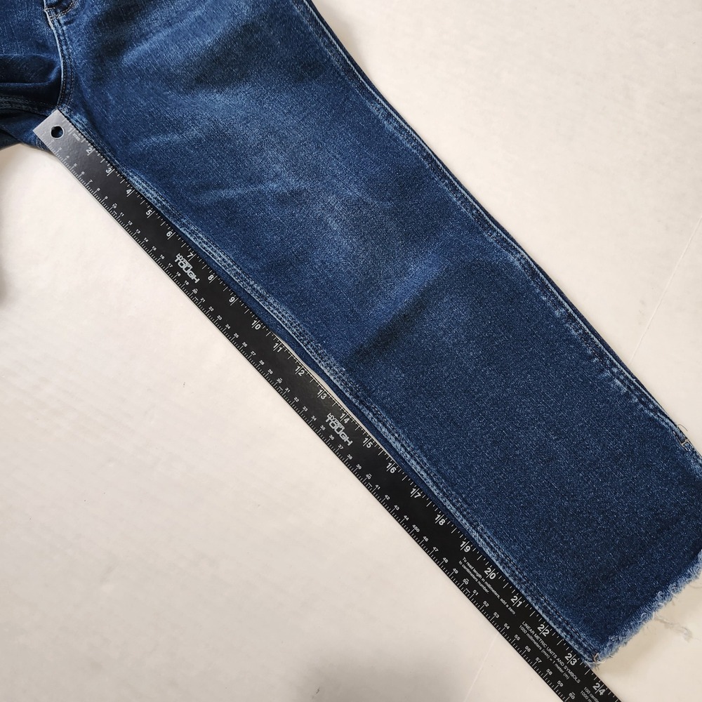 Judy Blue Cropped Straight Leg Jeans Dark Wash Raw Hem JB88375DK Size 7/28 - Picture 6 of 10